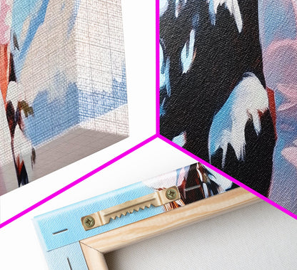 Winter Scene, Snowy Pines, Woman Outdoors, Framed Canvas Print, Christmas Wall Art, Cozy Winter Decor, Rustic Cabin Art, Nature