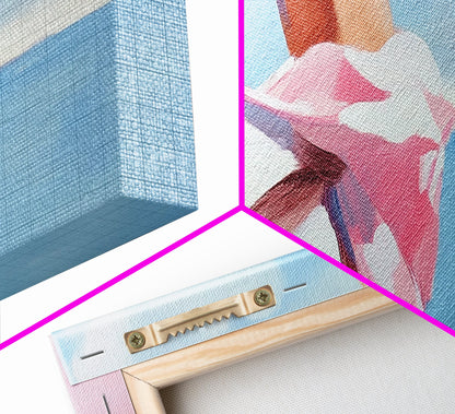 Woman on Beach, Windy Dress, Ocean Breeze, Framed Canvas Print, Feminine Wall Art, Boho Home Decor, Coastal Aesthetic, Bedroom