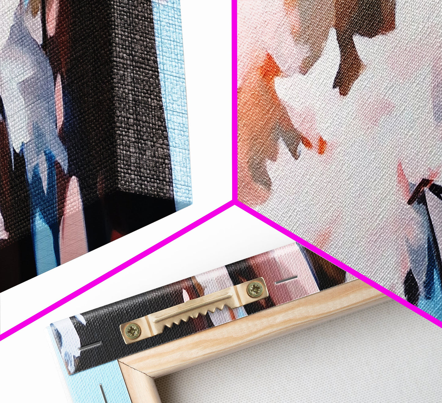 Pink Blossoms, Spring Wall Art, Boho Art, Feminine Aesthetic, Framed Canvas Print, Bedroom Decor, Soft Pastel Art, Nature Painting