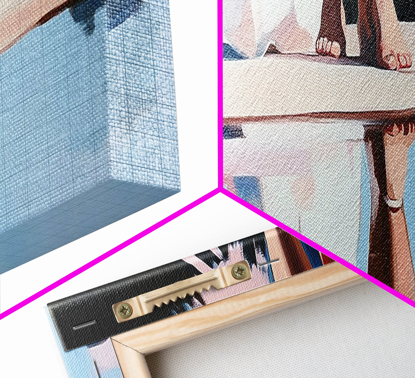 Reflection Beauty, Elegant Aesthetic, Nature Painting, Romantic Minimalism, Framed Canvas Print, Living Room Decor, Feminine Artwork