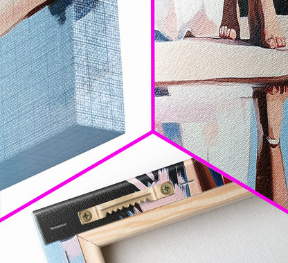 Reflection Beauty, Elegant Aesthetic, Nature Painting, Romantic Minimalism, Framed Canvas Print, Living Room Decor, Feminine Artwork