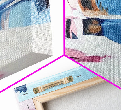 Lake Reflection, Serene Nature, Framed Canvas Print, Minimalist Wall Art, Living Room Decor, Blue Tones, Tranquil Home Aesthetic