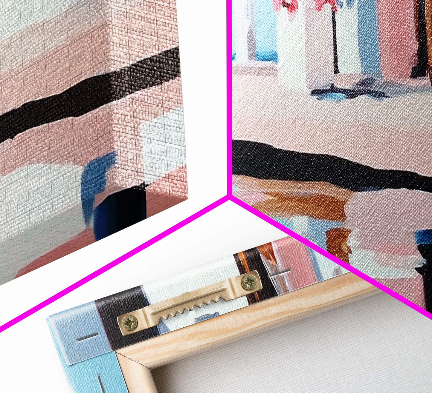 Poolside Reflection, Elegant Patio, Coastal Artwork, Framed Canvas Print, Summer Aesthetic, Modern Living Room Decor, Soft Blues