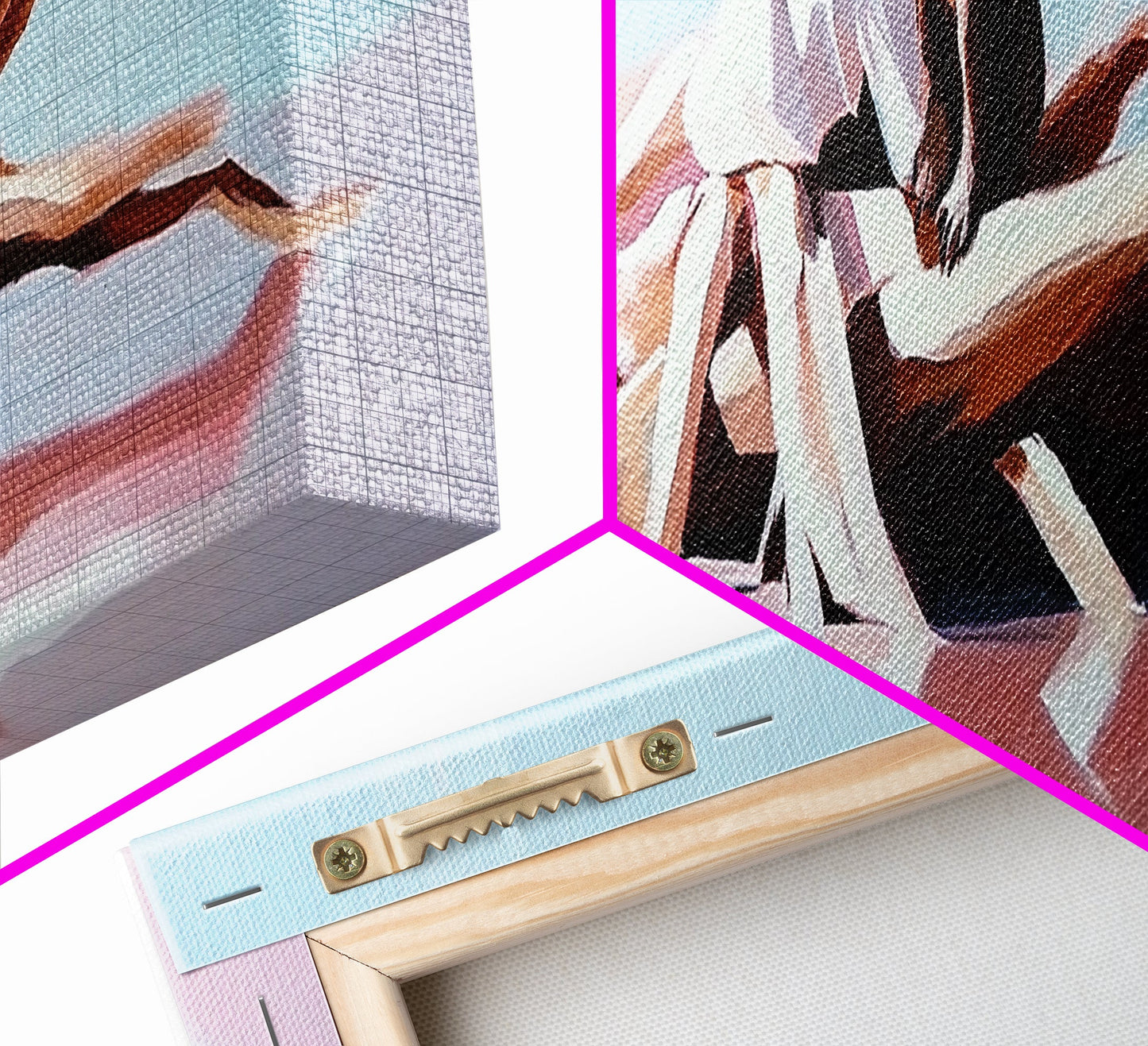 Naturspiegelung, surreale Landschaft, verträumtes Wasser, moderner Leinwanddruck, Wandbild fürs Wohnzimmer, minimalistische Kunst, sanfte Farbästhetik