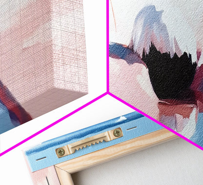 Romantic Beach Scene, Coastal Wall Art, Sunset Ocean Painting, Pastel Beach Framed Canvas Print, Living Room or Office Art