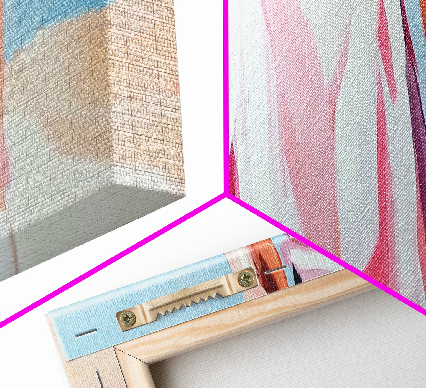 Elegante Frauenkunst, feminine Abstraktion, modische Wanddekoration, moderner gerahmter Leinwanddruck, Pastellgemälde, Kunst für Schlafzimmer oder Ankleidezimmer