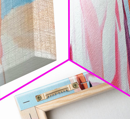 Elegante Frauenkunst, feminine Abstraktion, modische Wanddekoration, moderner gerahmter Leinwanddruck, Pastellgemälde, Kunst für Schlafzimmer oder Ankleidezimmer