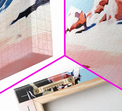 Pink Sands, Beach Art, Coastal Print, Framed Canvas Print, Ocean Wall Art, Soft Pastel Landscape, Minimalist Beach Decor, Living Room Art