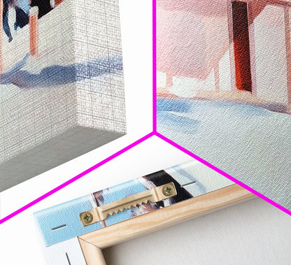 Snow Cabin, Winter Scene, Cozy Christmas Art, Framed Canvas Print, Rustic Home Decor, Holiday Wall Art, Winter Art, Mountain Retreat