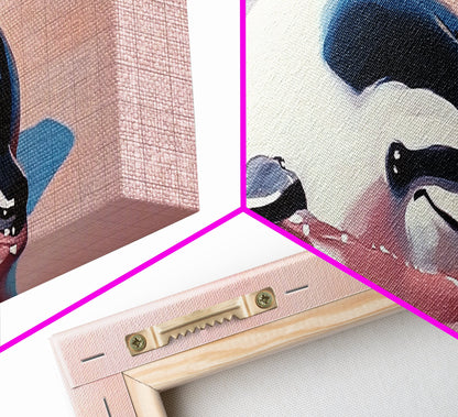 Playful Dolphin, Ocean Waves, Marine Life, Framed Canvas Print, Nautical Wall Art, Beach House Decor, Living Room Coastal Art