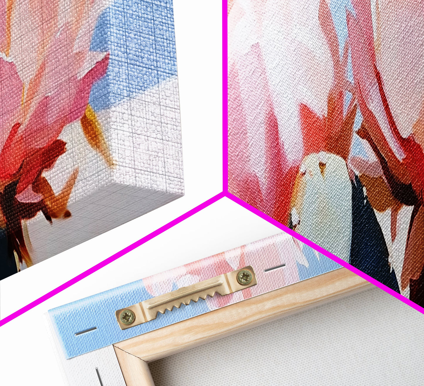 Cactus Blooms, Southwest Wall Art, Boho Home Decor, Canvas Print, Nature Inspired Art, Desert Flowers, Pink Floral Aesthetic