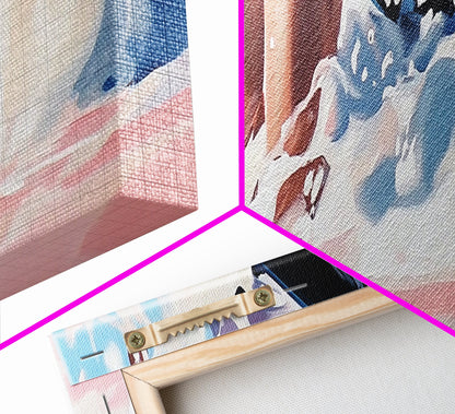 Ocean Waves, Coastal Art, Beach Vibes, Living Room Wall Art, Modern Seascape, Minimalist Art, Framed Canvas Print, Nautical Decor