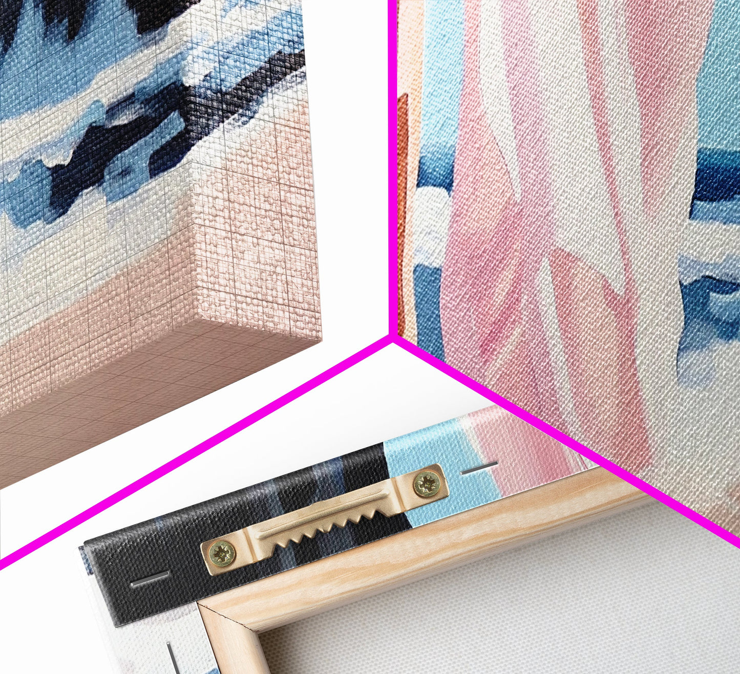 Ocean Waves, Feminine Beach Art, Coastal Minimalist Decor, Framed Canvas Print, Soft Pastel Seaside Art, Nautical Living Room Wall Art