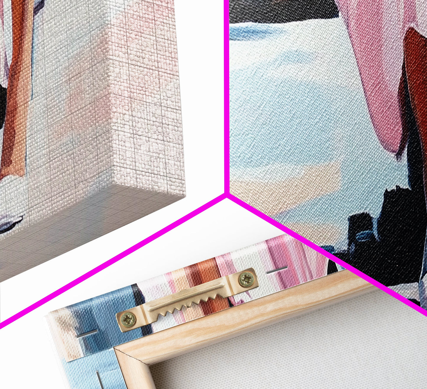 Seaside Elegance, Soft Beach Vibes, Ocean Walk Art, Framed Canvas Print, Feminine Coastal Decor, Seascape Painting, Summer Aesthetic