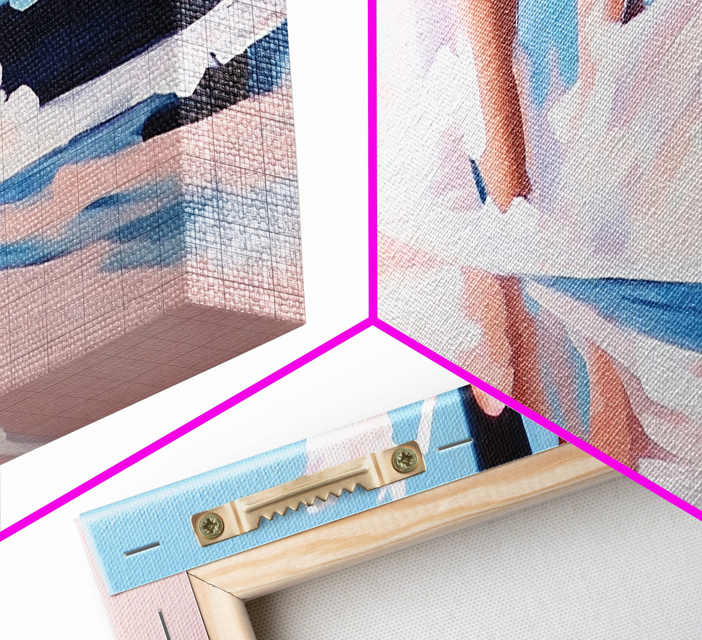 Waves and Feet, Coastal Wall Art, Ocean Art, Beach Lover Gift, Seascape Painting, Framed Canvas Print, Modern Living Room Decor