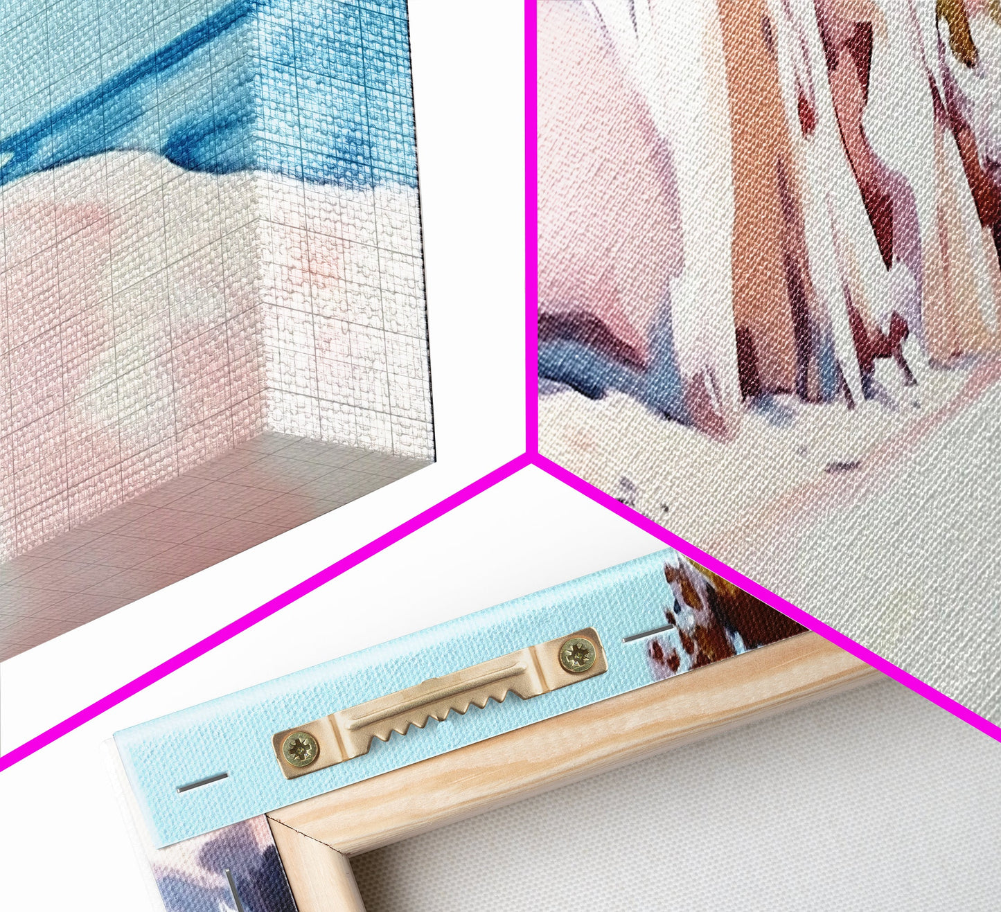 Cliffside Walk, Coastal Landscape Art, Peaceful Beach Scene, Nature Painting, Seaside Decor, Framed Canvas Print, Living Room Wall Art