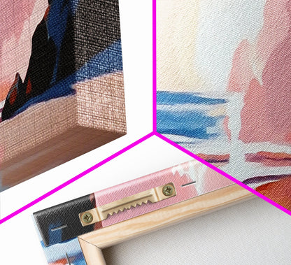 Ocean Sunset, Serene Beach, Coastal Decor, Canvas Print, Dreamy Seascape, Living Room Wall Art, Pastel Wall Art, Relaxing Artwork