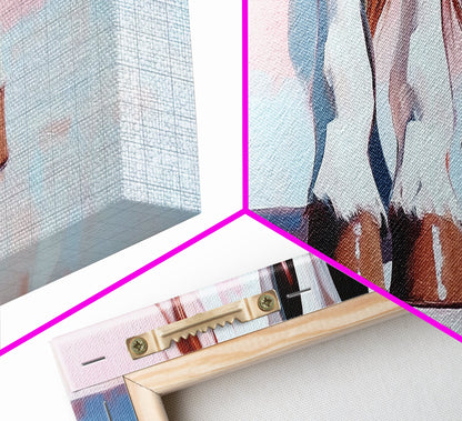 Horse Hooves, Western Equestrian Art, Rustic Farmhouse Decor, Framed Canvas Print, Country Style, Cowboy Aesthetic, Bedroom Wall Art