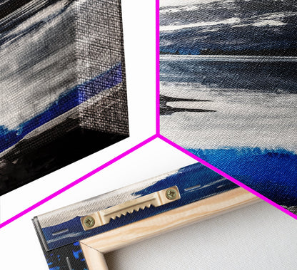 Serene Lake, Blue Mountain Reflection, Tranquil Water Art, Nature Wall Decor, Contemporary Landscape, Canvas Print