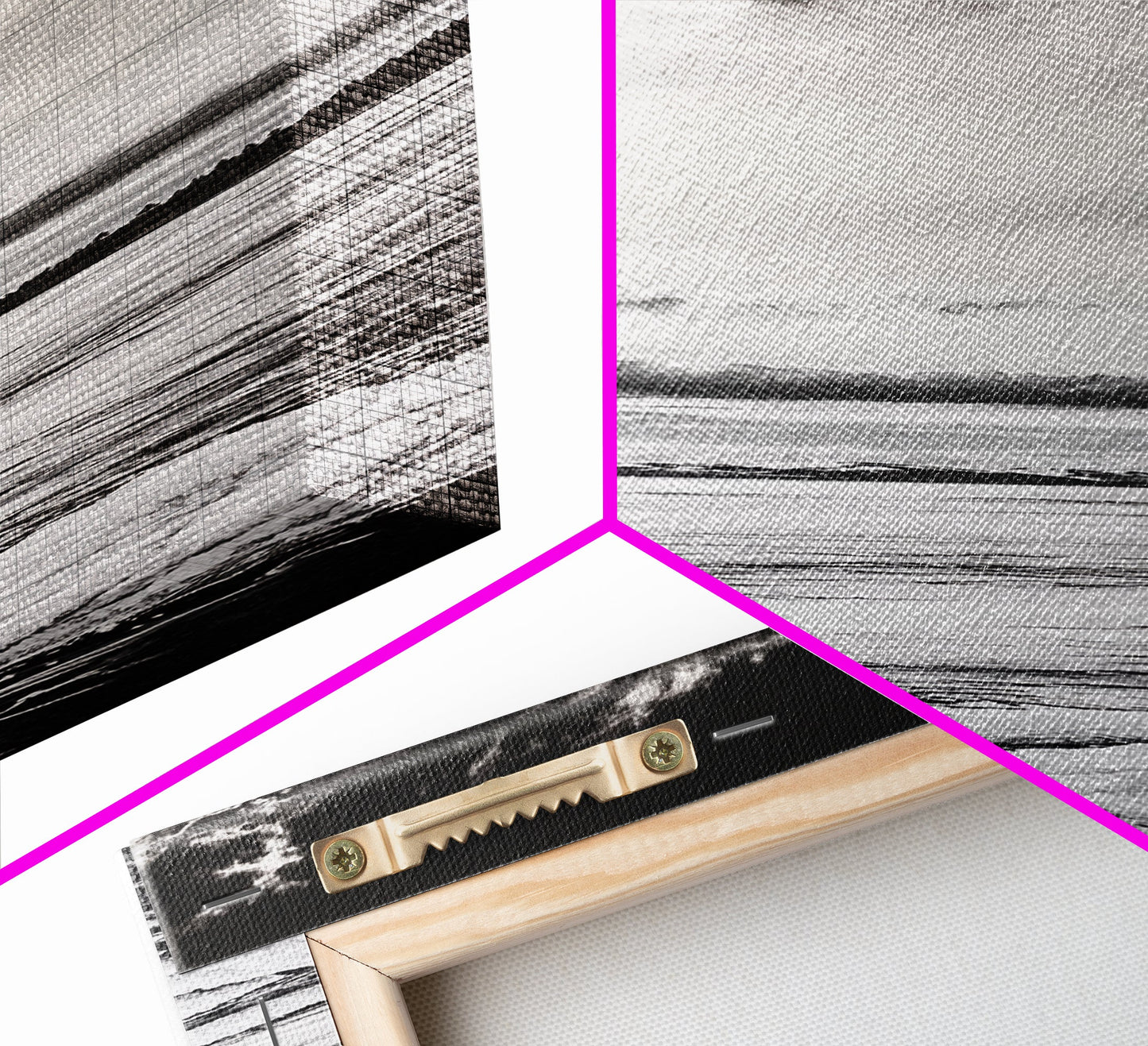 Monochrome Seascape, Minimalist Ocean Art, Black White Canvas Print, Coastal Home Decor, Large Wall Art, Beach Painting, Modern Artwork