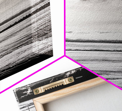 Monochrome Seascape, Minimalist Ocean Art, Black White Canvas Print, Coastal Home Decor, Large Wall Art, Beach Painting, Modern Artwork