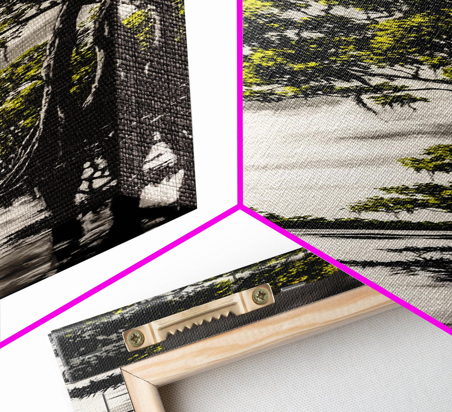 Swamp Trees, Black and White Landscape, Nature Wall Art, Rustic Home Decor, Framed Canvas Print, Large Wall Art, Office Art, Neutral Decor