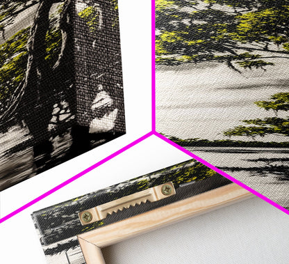 Swamp Trees, Black and White Landscape, Nature Wall Art, Rustic Home Decor, Framed Canvas Print, Large Wall Art, Office Art, Neutral Decor