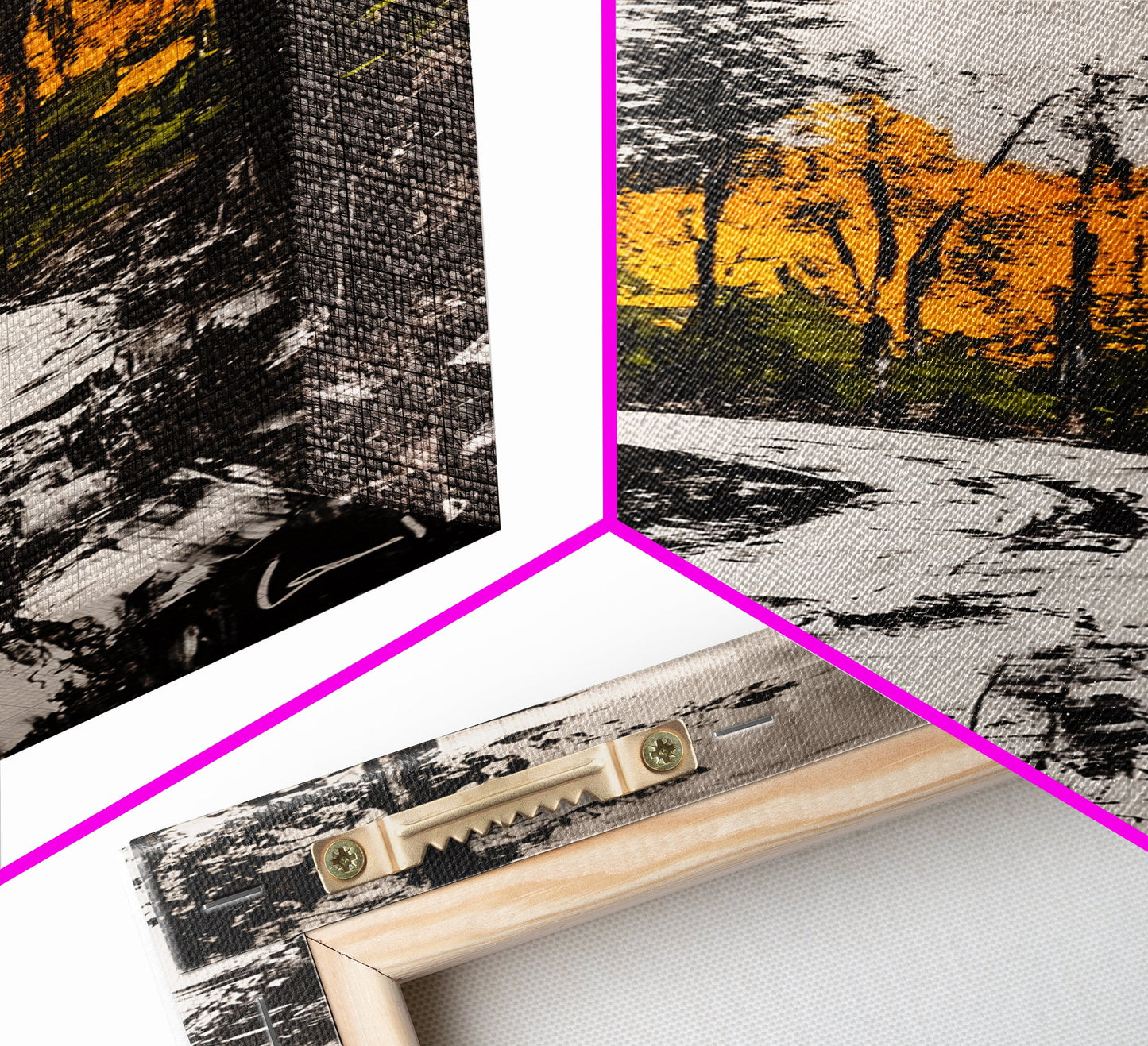 Autumn Forest Path, Fall Landscape Art, Woodland Painting, Nature Wall Art, Rustic Decor, Modern Wall Print, Framed Canvas Print