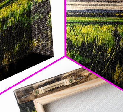 Stormy Sky, Open Fields, Nature Painting, Moody Art, Framed Canvas Print, Minimalist Landscape, Living Room Wall Art, Neutral Color Palette