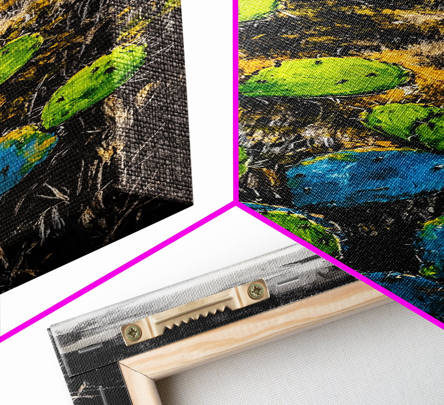 Cactus Art, Desert Landscape, Southwestern Decor, Bold Colors, Framed Canvas Print, Boho Wall Art, Nature Inspired, Vibrant Earthy Art