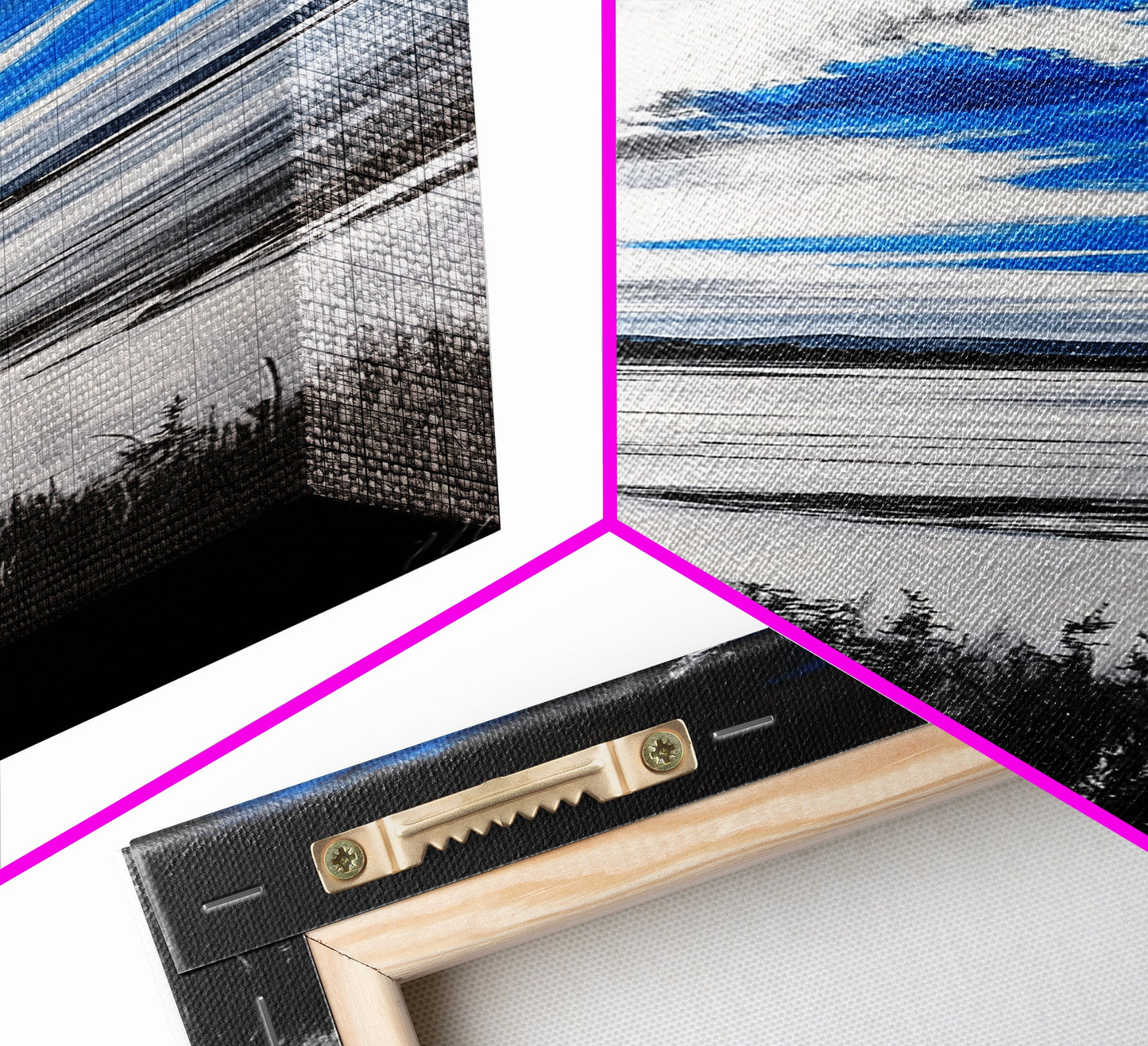 Black and White Beach, Monochrome Seascape, Moody Sky, Nature Photography, Framed Canvas Print, Minimalist Wall Art, Elegant Home Decor