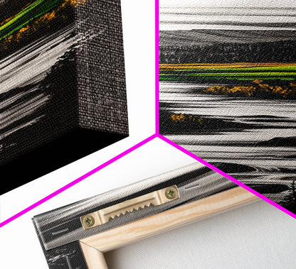 Vibrant Fields, Colorful Abstract, Framed Canvas Print, Nature Inspired Wall Art, Boho Decor, Warm Earthy Tones, Living Room Art