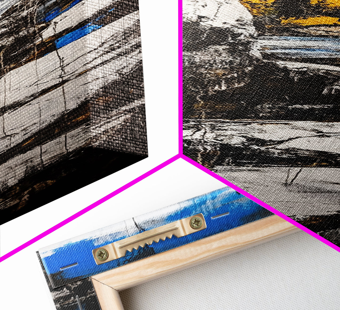 Rugged Cliffs, Rocky Shore, Coastal Scene, Framed Canvas Print, Seaside Decor, Nautical Wall Art, Ocean View, Beach House Decor