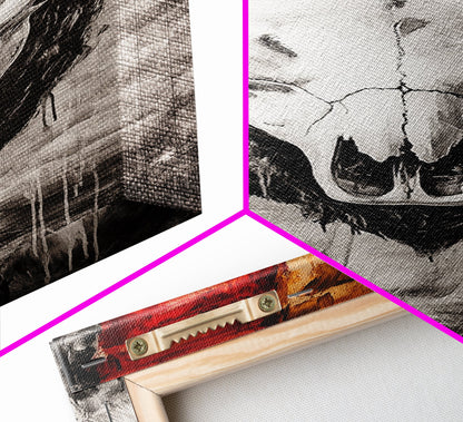 Skull, Western, Rustic, Canvas Print, Cowboy Wall Art, Southwestern Decor, Bold Statement Art, Boho Farmhouse, Eclectic Home Decor