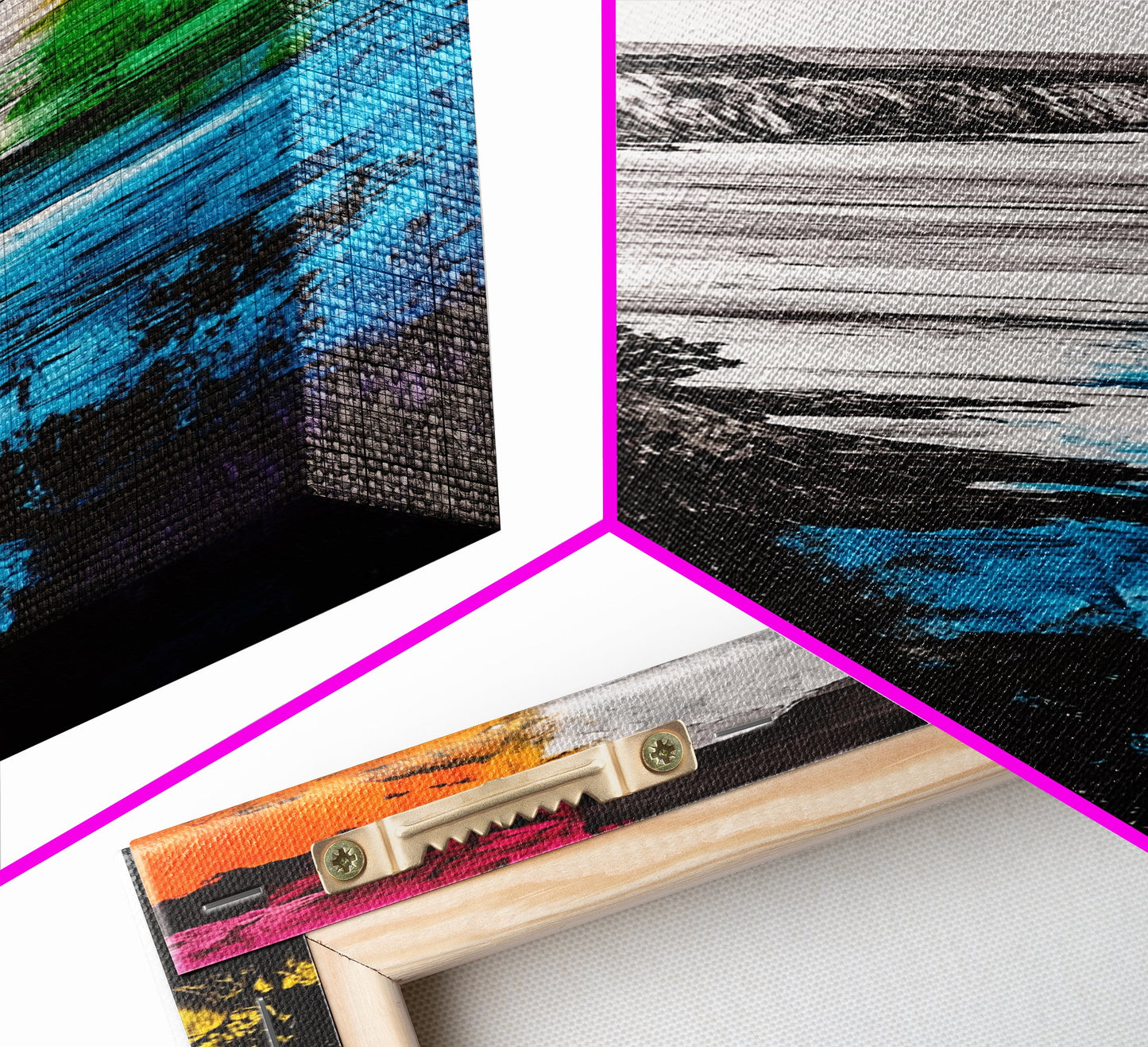 Vibrant Coast, Abstract Seascape, Colorful Ocean Art, Canvas Print, Bold Wall Art, Coastal Home Decor, Beach Painting, Modern Art