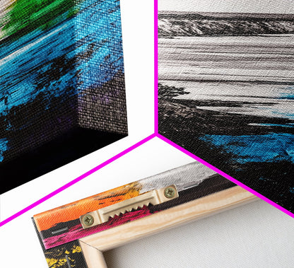 Vibrant Coast, Abstract Seascape, Colorful Ocean Art, Canvas Print, Bold Wall Art, Coastal Home Decor, Beach Painting, Modern Art