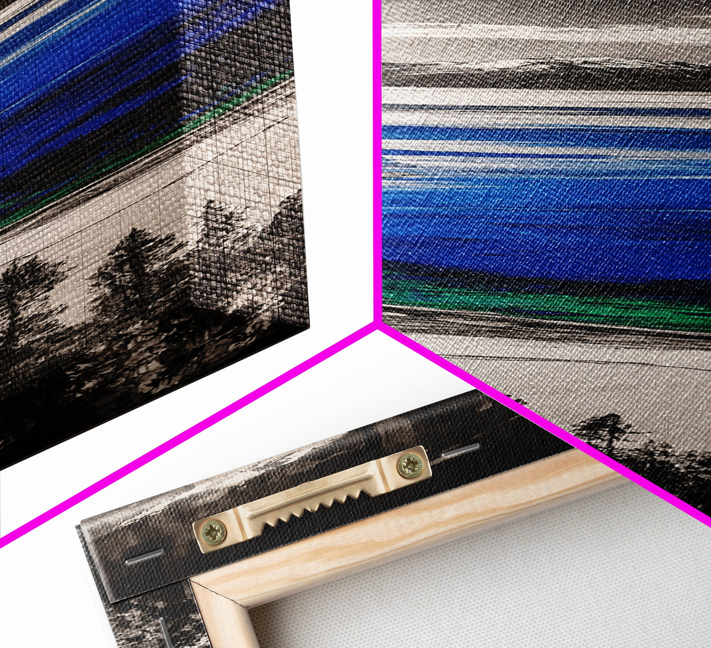 Lake View, Mountain Reflection, Black and White Art, Framed Canvas Print, Cabin Decor, Nature Inspired, Peaceful Wall Art