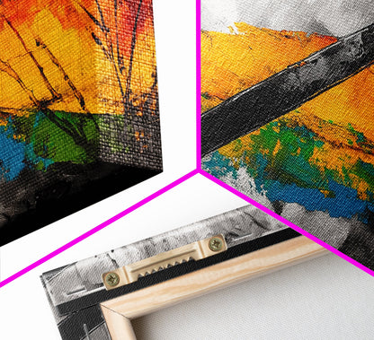 Bold Color Strokes, Abstract Expressionism, Dynamic Energy, Vibrant Painting, Statement Decor, Gallery Wall, Framed Canvas Print