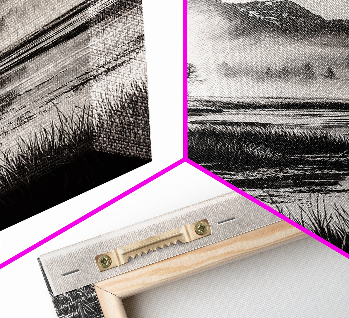 Foggy Forest, Monochrome Wall Art, Nature Landscape, Tranquil Painting, Living Room Decor, Rustic Style, Framed Canvas Print