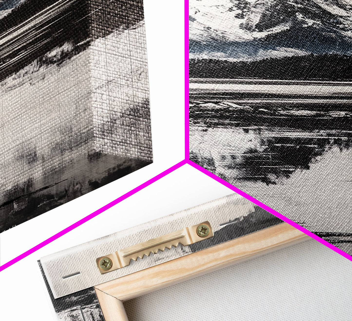 Serene Lake, Black and White Art, Nature Wall Decor, Minimalist Art, Wilderness Painting, Tranquil Wall Art, Modern Home Decor, Canvas Print