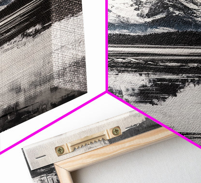 Serene Lake, Black and White Art, Nature Wall Decor, Minimalist Art, Wilderness Painting, Tranquil Wall Art, Modern Home Decor, Canvas Print