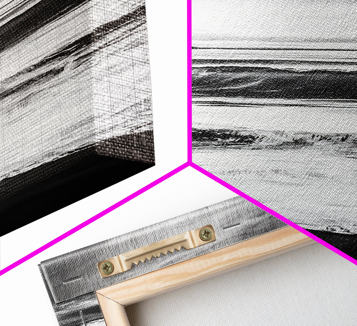 Black and White Waves, Ocean Painting, Dramatic Coastline, Minimalist Art, Framed Canvas Print, Modern Seascape, Contemporary Wall Art