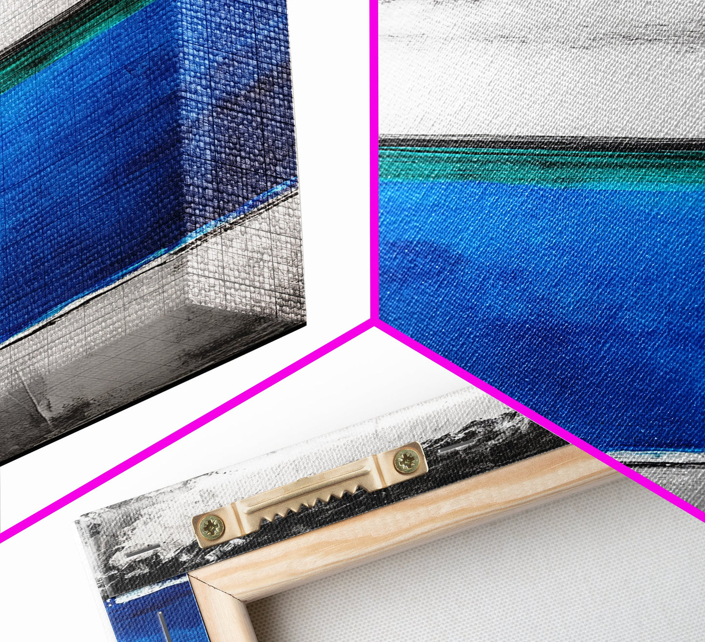 Blue Ocean, Minimalist Seascape, Canvas Print, Beach House Decor, Coastal Wall Art, Modern Abstract, Living Room Art, Nautical Decor