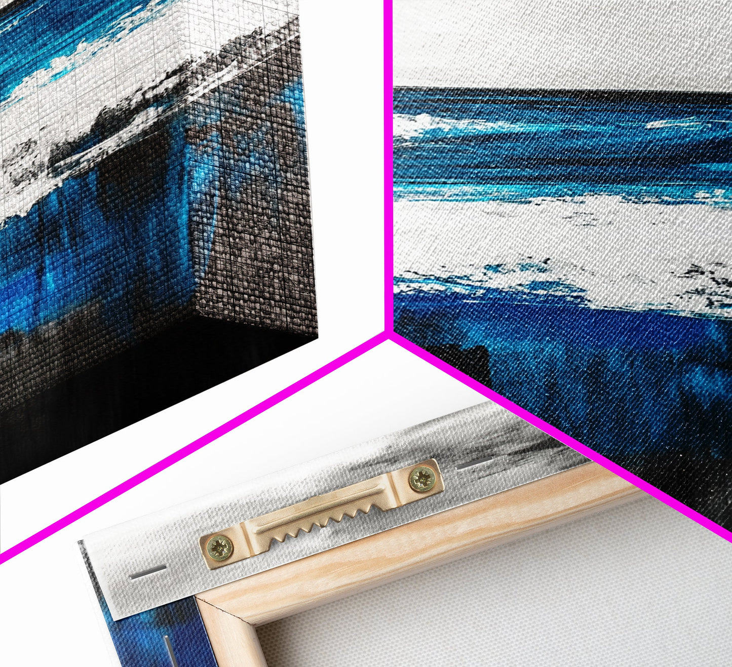 Blue Ocean, Coastal Landscape, Modern Art, Framed Canvas Print, Beach House Decor, Contemporary Seascape, Living Room Wall Art