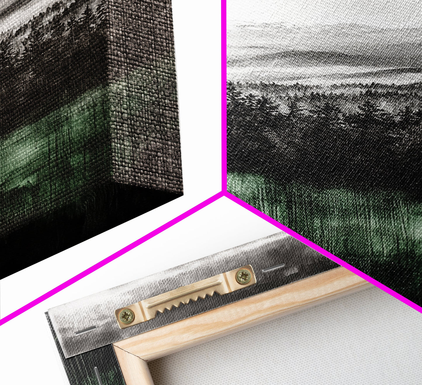 Misty Mountains, Moody Wall Art, Rustic Home Decor, Cabin Wall Art, Neutral Aesthetic, Black and White, Framed Canvas Print