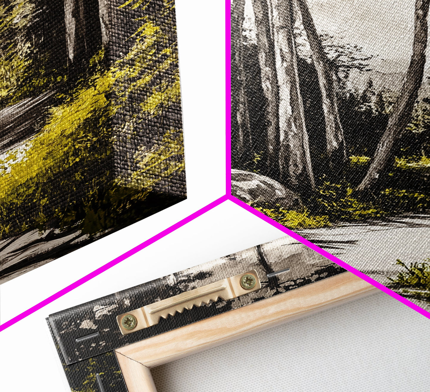 Sunlit Trail, Forest Path, Nature Landscape, Canvas Print, Woodland Wall Art, Minimalist Art, Living Room Decor, Fall Aesthetic