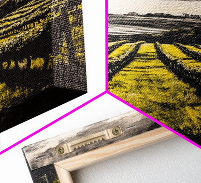 Vineyard Path, Rolling Hills, Rustic Landscape, Canvas Print, Country Farmhouse Art, Kitchen Wall Decor, Wine Lover Gift, Fall Vibes