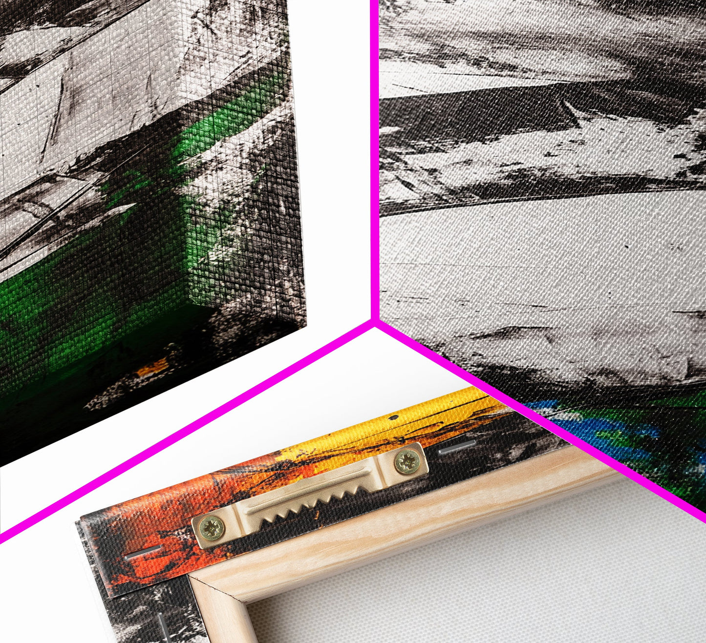 Abstract Curves, Black and White, Modern Art, Bold Colors, Minimalist Painting, Contemporary Style, Statement Piece, Canvas Print