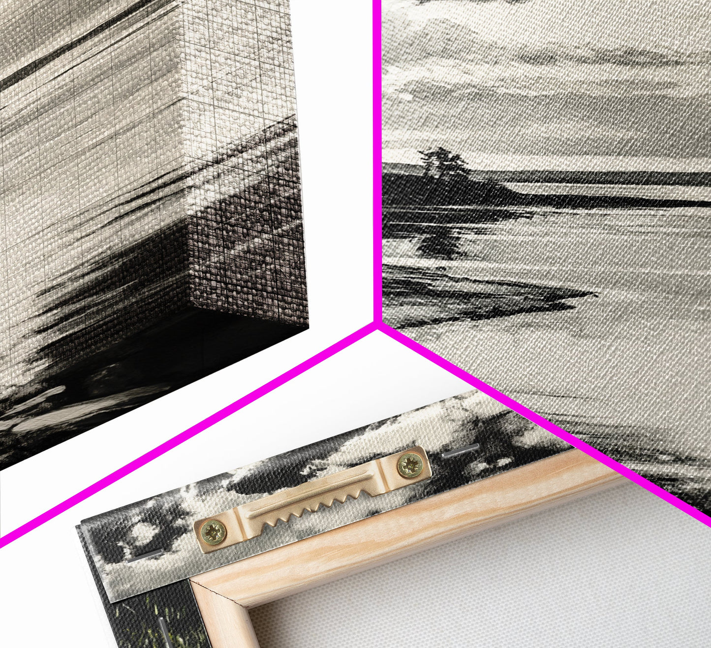 Moody Landscape, Black and White Art, Dramatic Sky, Coastal Scene, Nature Painting, Modern Home Decor, Minimalist Style, Framed Canvas Print