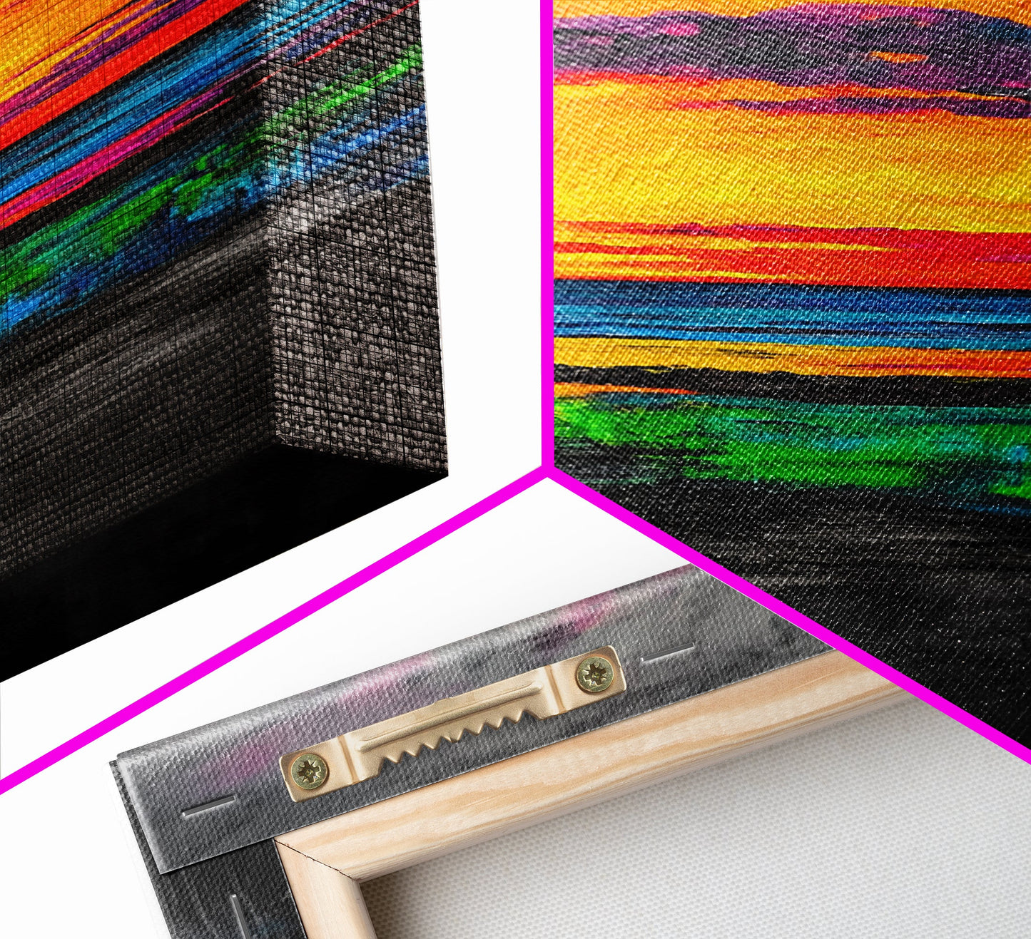 Sunset Glow, Vibrant Landscape, Nature Art, Framed Canvas Print, Dramatic Sky Painting, Fall Home Decor, Large Wall Art, Beach Scene